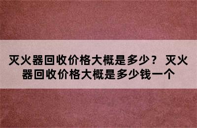 灭火器回收价格大概是多少？ 灭火器回收价格大概是多少钱一个